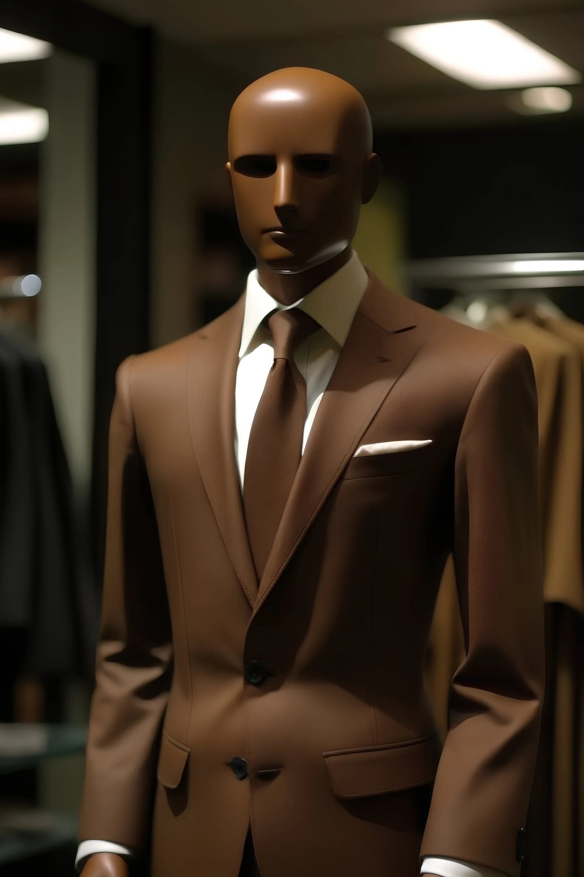 brown manikin in a suit