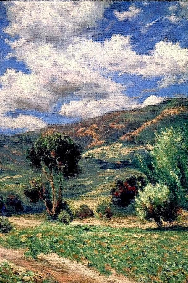 Spanish landscape oil painting, detailed Claude Monet