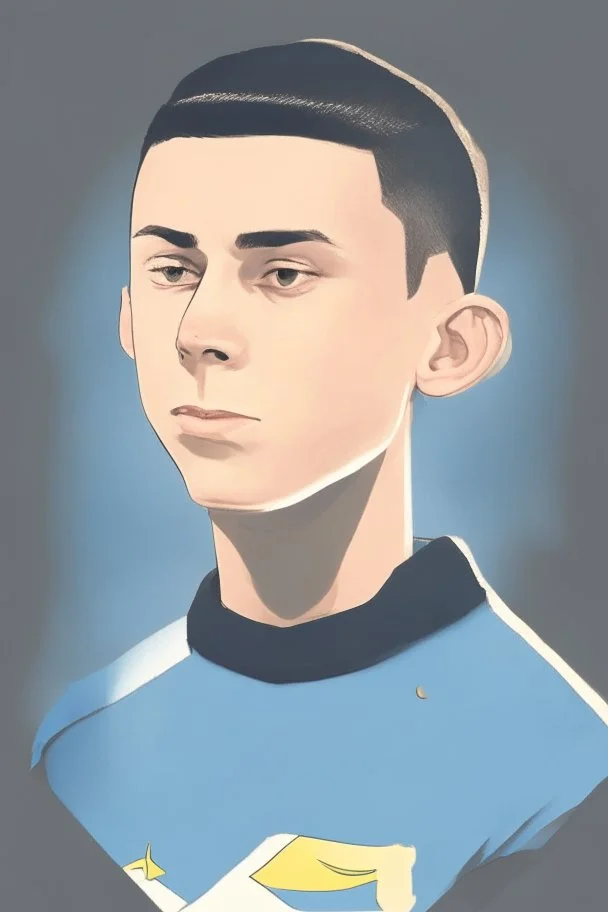 Phil Foden English soccer player cartoon 2d