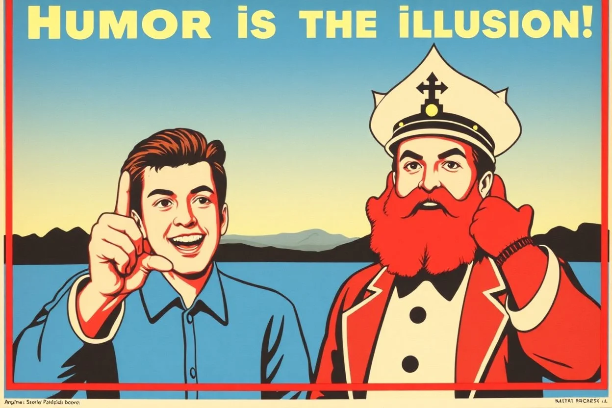 "Humor is the illusion!" propaganda poster