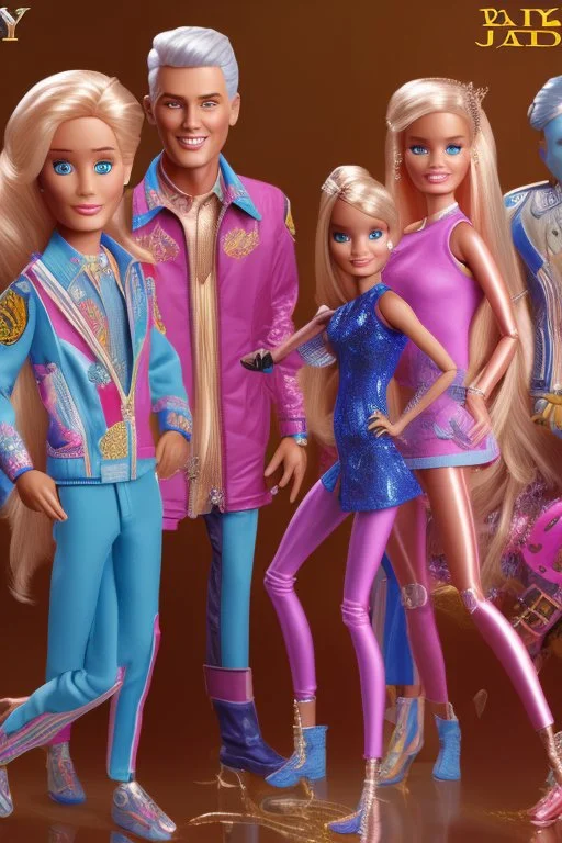 Cool pic with barbie and ken and more famous caracters