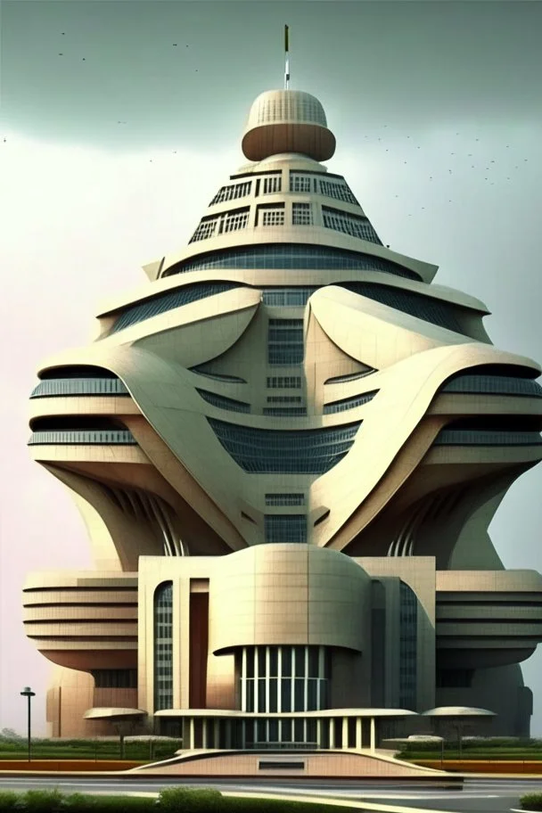 Futuristic Architectural style for building Indias Intelligence Bureau, make it visibly military and intelligence style at the same time similar to Indian Architecture