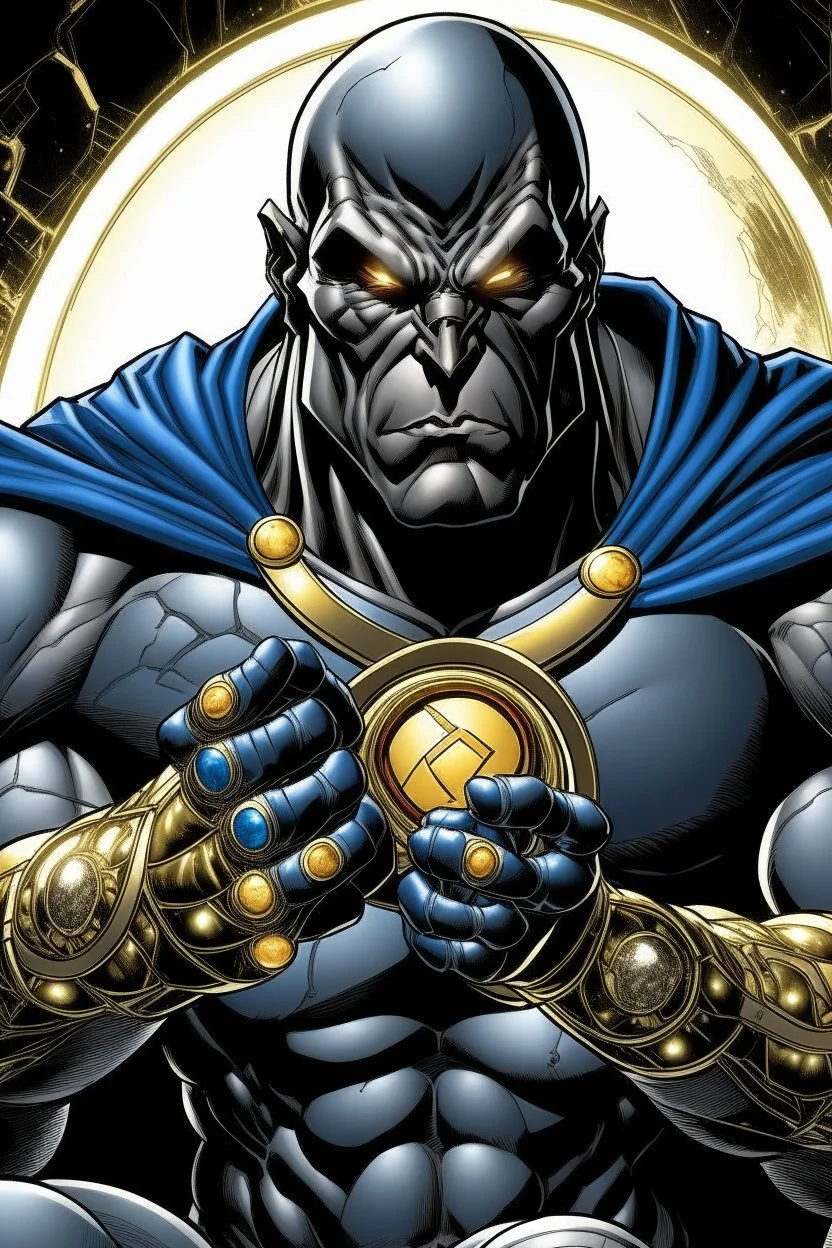 darkseid with gold jewelry and diamond ring