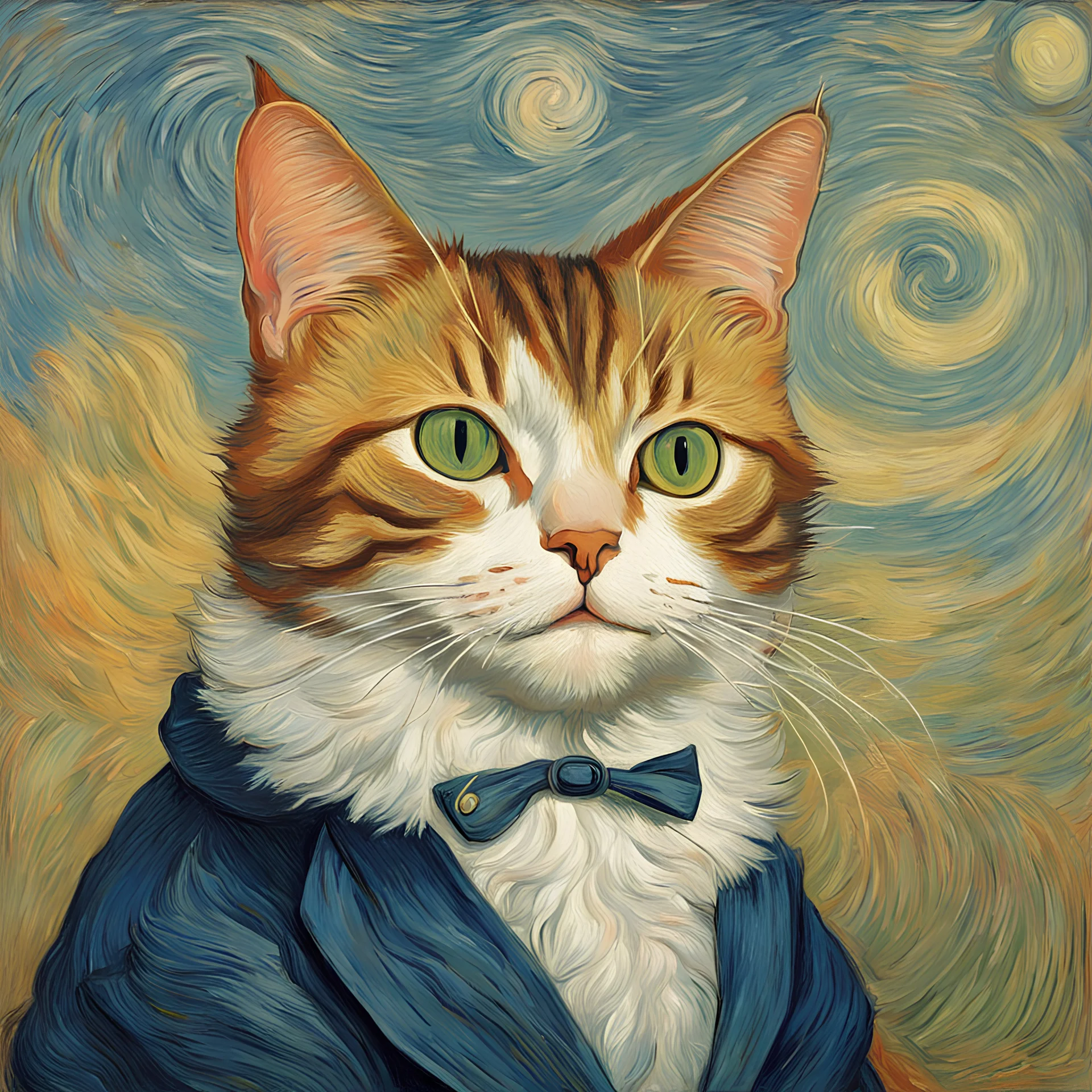 Portrait of a cat by Van Gogh