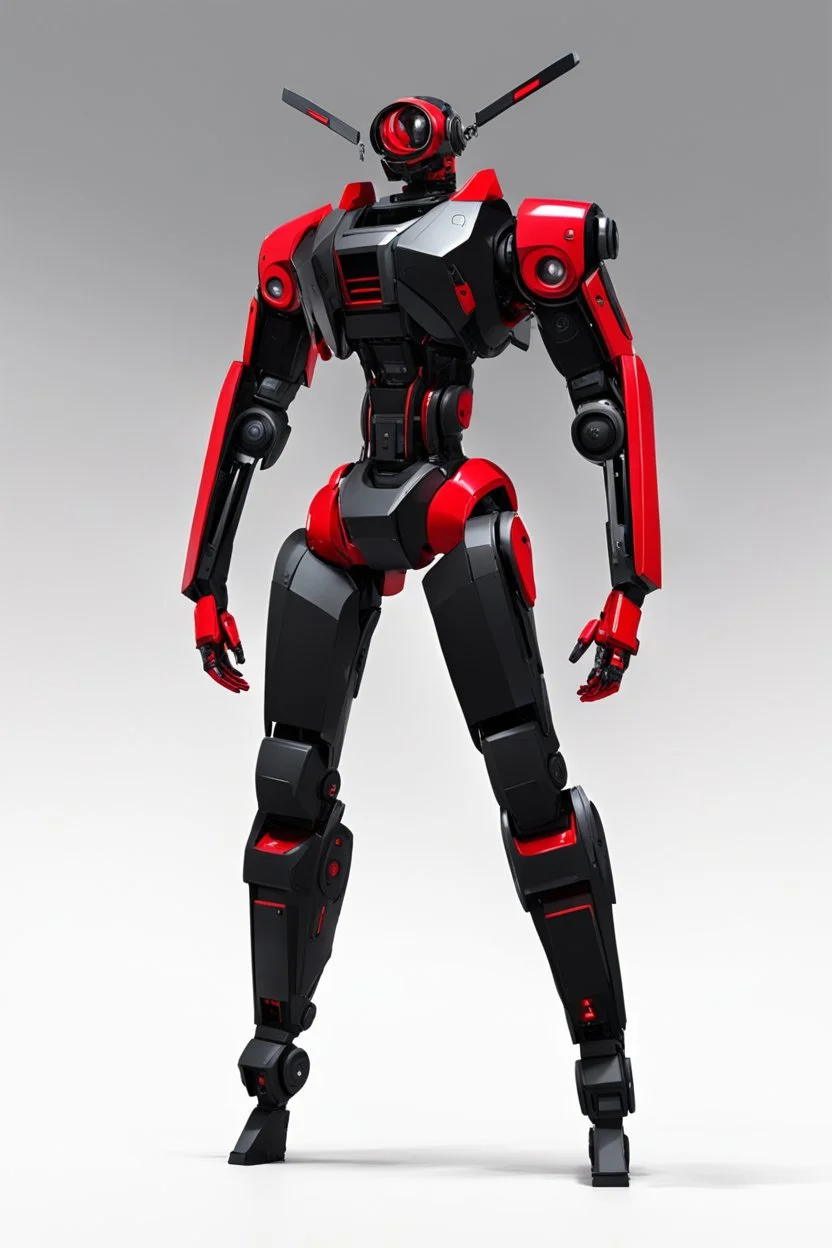 Sci-Fi, Large Mechainal Robot Red and Black, Space, Magic, Dangerous