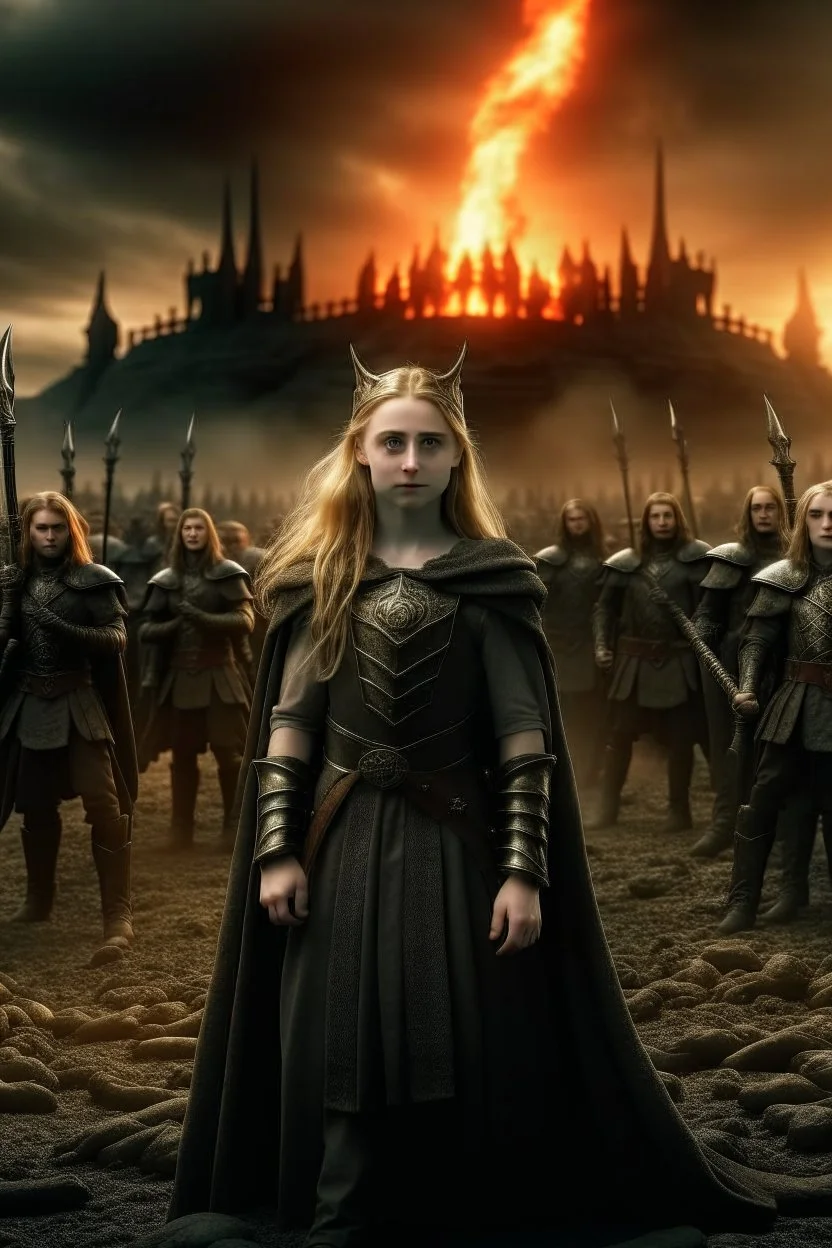 kathryn newton Sauron, the lord of darkness, with the devil and his army, in the land of destruction