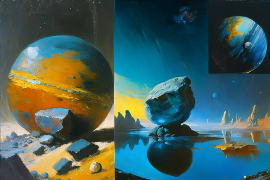 Exoplanet, stones, Lesser ury and otto pippel painting