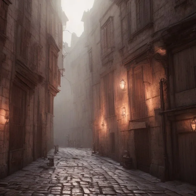 medieval street, bloody night, high details, 8k, hyper realistic