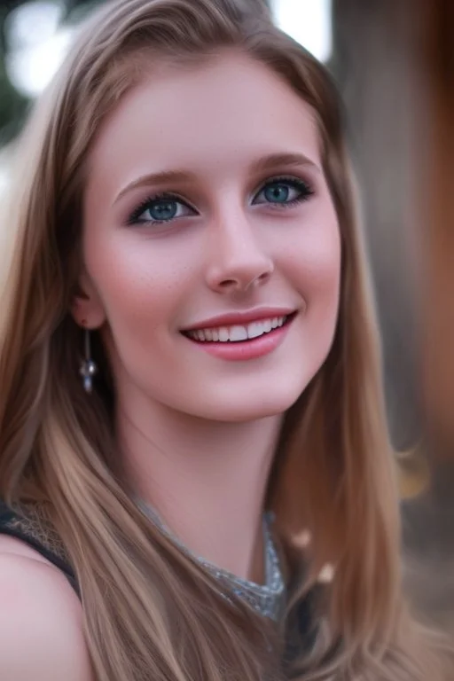 young blonde woman with dark green eyes