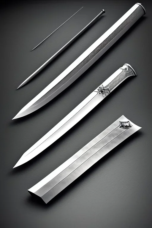 katana on a table, photorealistic, hd, traditional, detailed