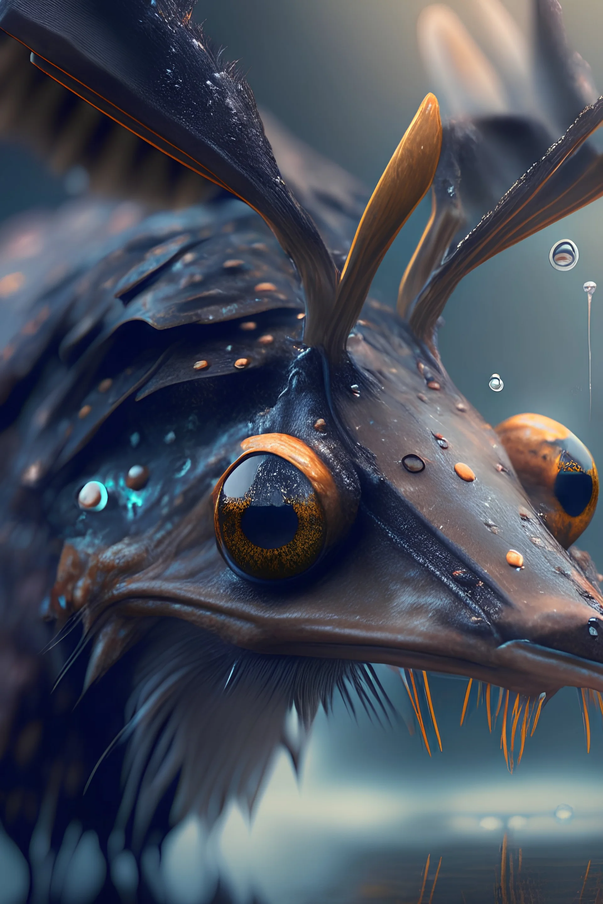 jackal moose finch fish toad ,realistic, futuristic, sharp focus, octane render! digital art, photorealistic, soft