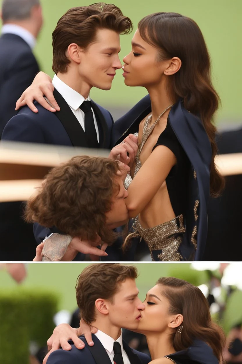 tom holland kissing zendaya