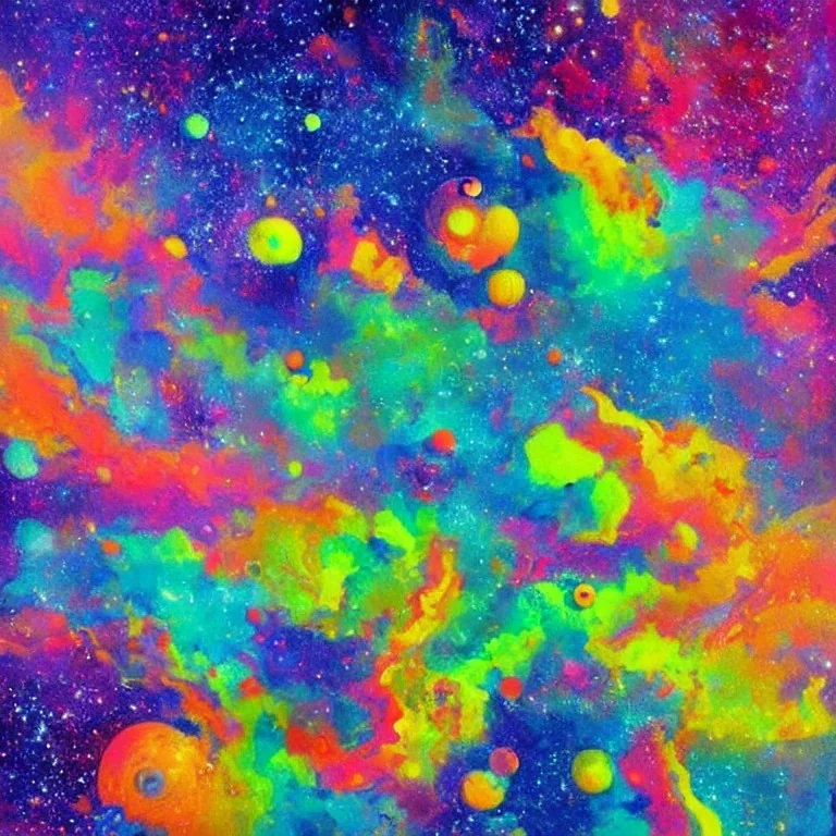 Vía Lactea. Art by "Guillermo Pérez Villalta". Vivid colors contrasts in an impressive way.