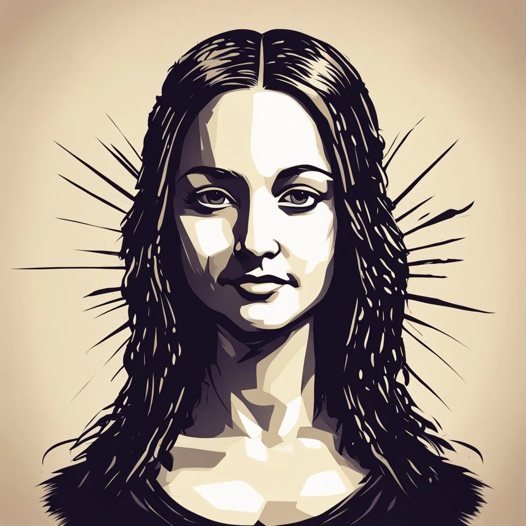 Monalisa Quickdraw Maven in Vector spiked art style