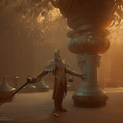 The magic king standing in his palace, mysterious, soft lighting, unreal engine 5 volumetric lighting, intricate details, realistic style, 8k resolution