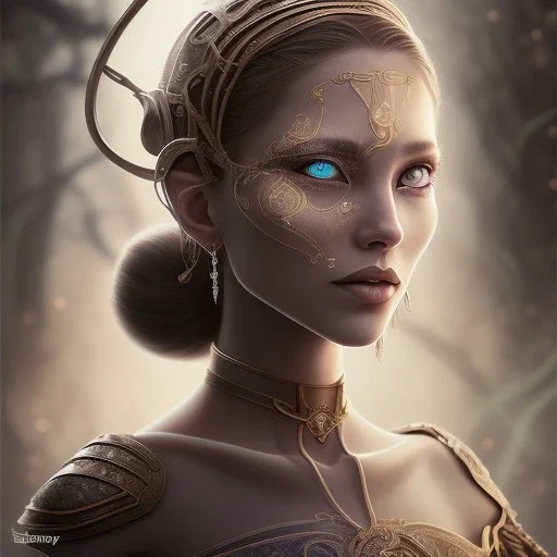 Portrait of wiched " enchantress Morgan" with and mid-12th century elegant apparel.extremely detailed face,black clear Big eyes,perfectly centered image,intricate detail.Diseney style, korra character face style.and Kilian Eng art color