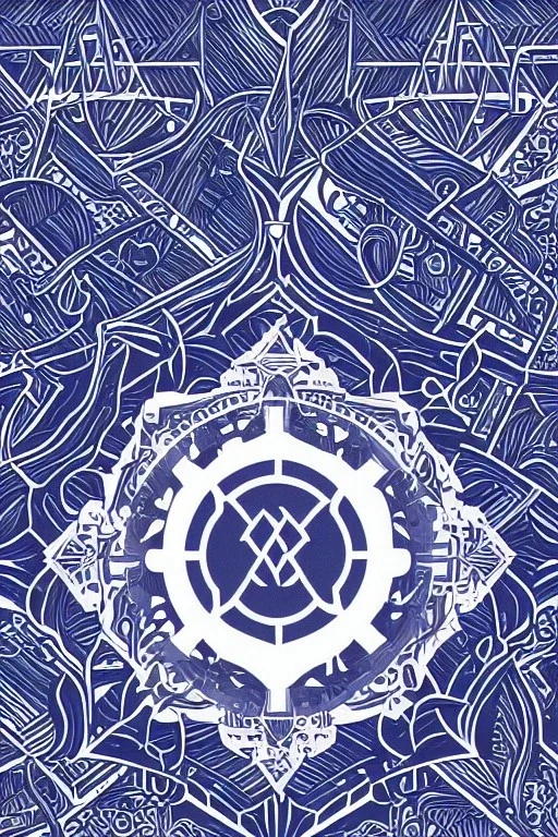 Logo digital illustration bridge over troubled waters sideview