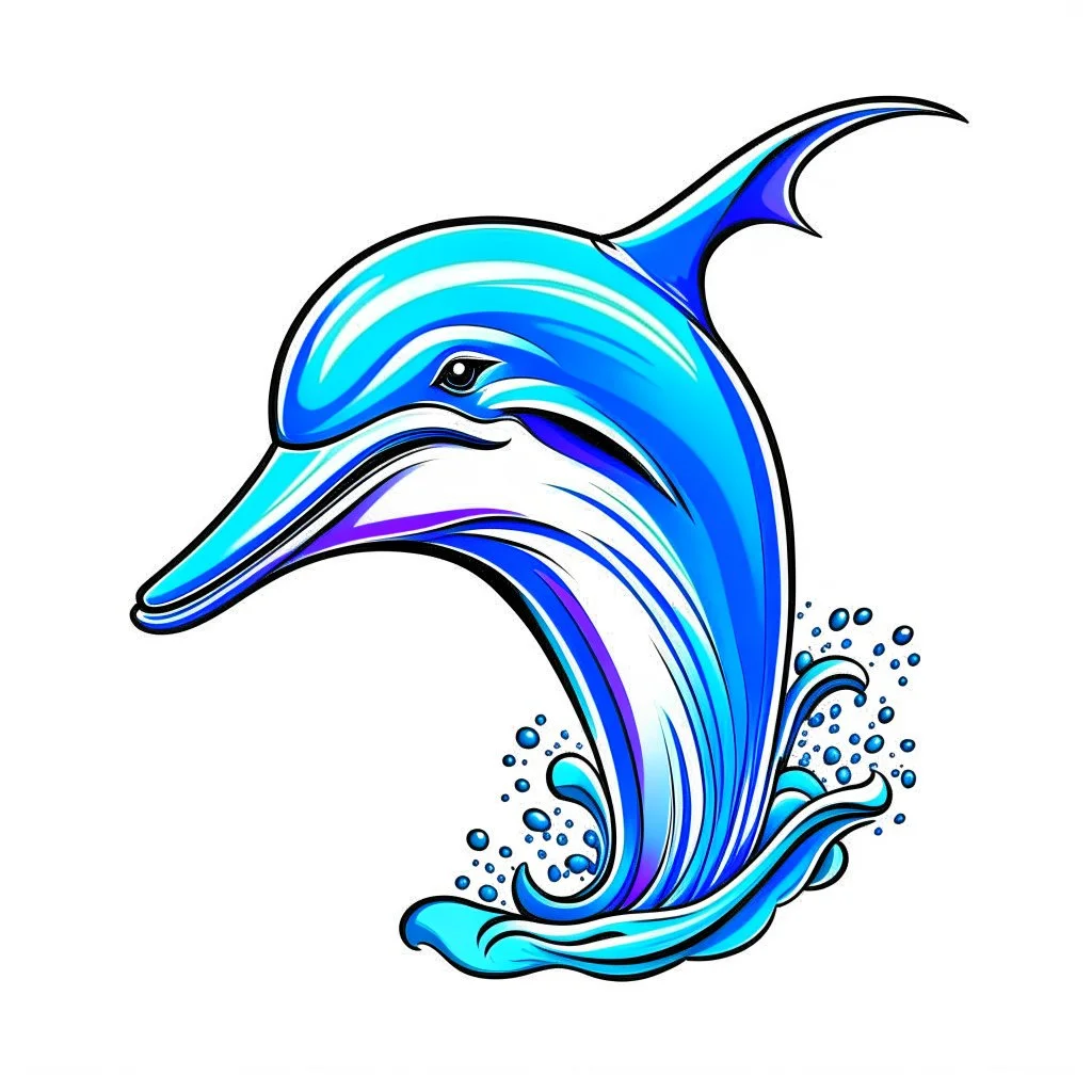 a avatar style illustration of a Dolphin.