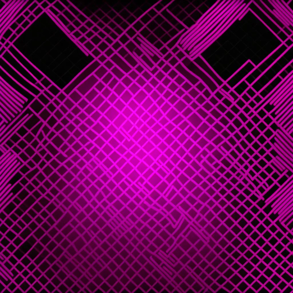 Hip Hop Wireframe Pink & Maroon Neon Checkered On Black Background.