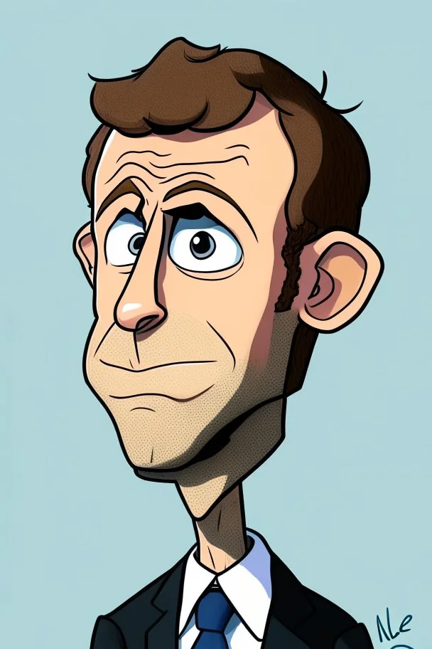 Emmanuel Macron cartoon 2d