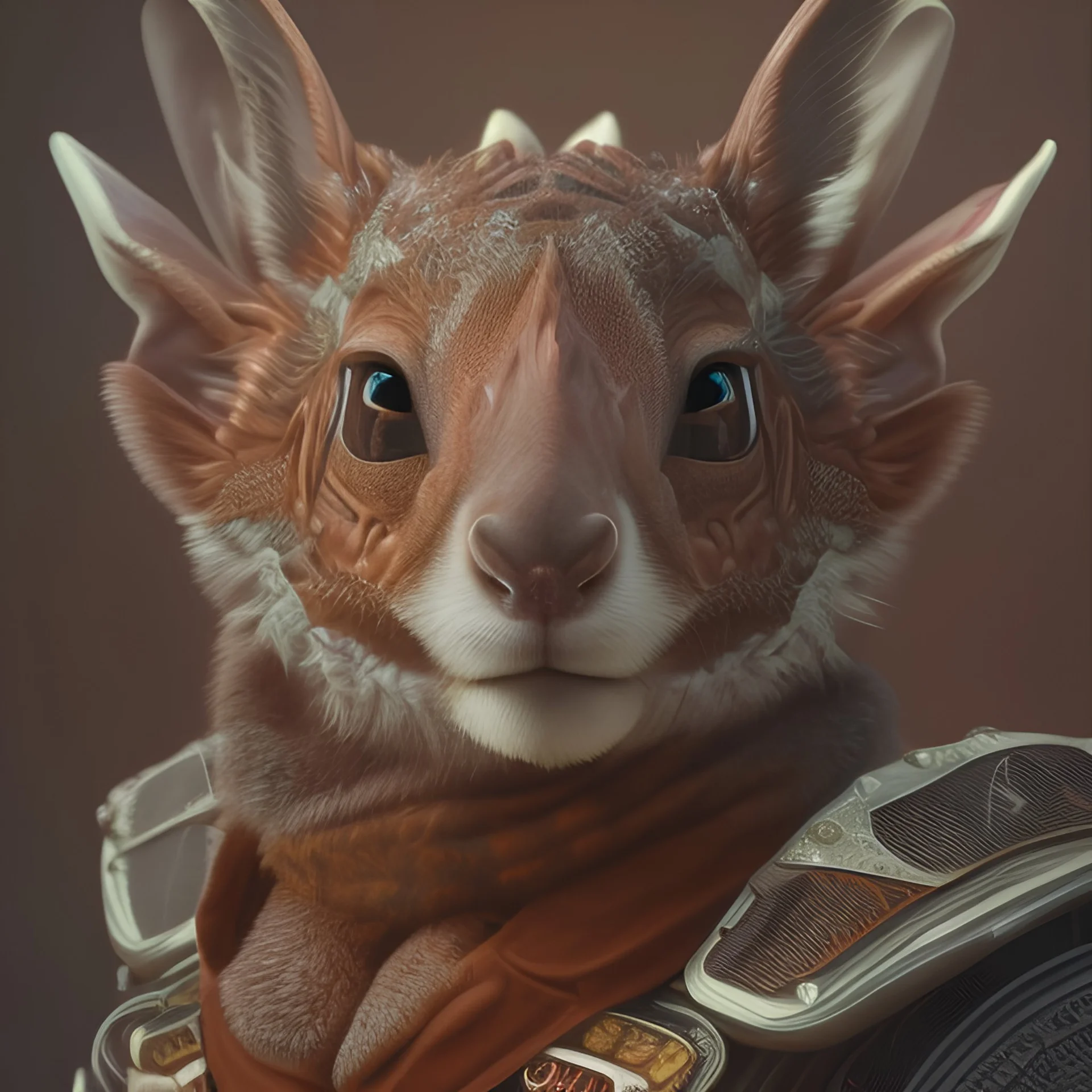 Anthropomorphic jackelope dressed in old west cowboy style, concept art, vivid colors, visionary, science fiction, Desertic bioremediation, hyper realistic, ambient lighting, concept art, intricate, hyper detailed, smooth, dynamic volumetric lighting, octane, raytrace, cinematic, high quality, high resolution, Unreal Engine 5, 8K, symmetry