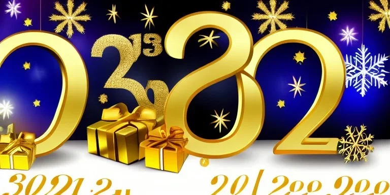 Happy New Year 2023 - golden numbers in holiday night