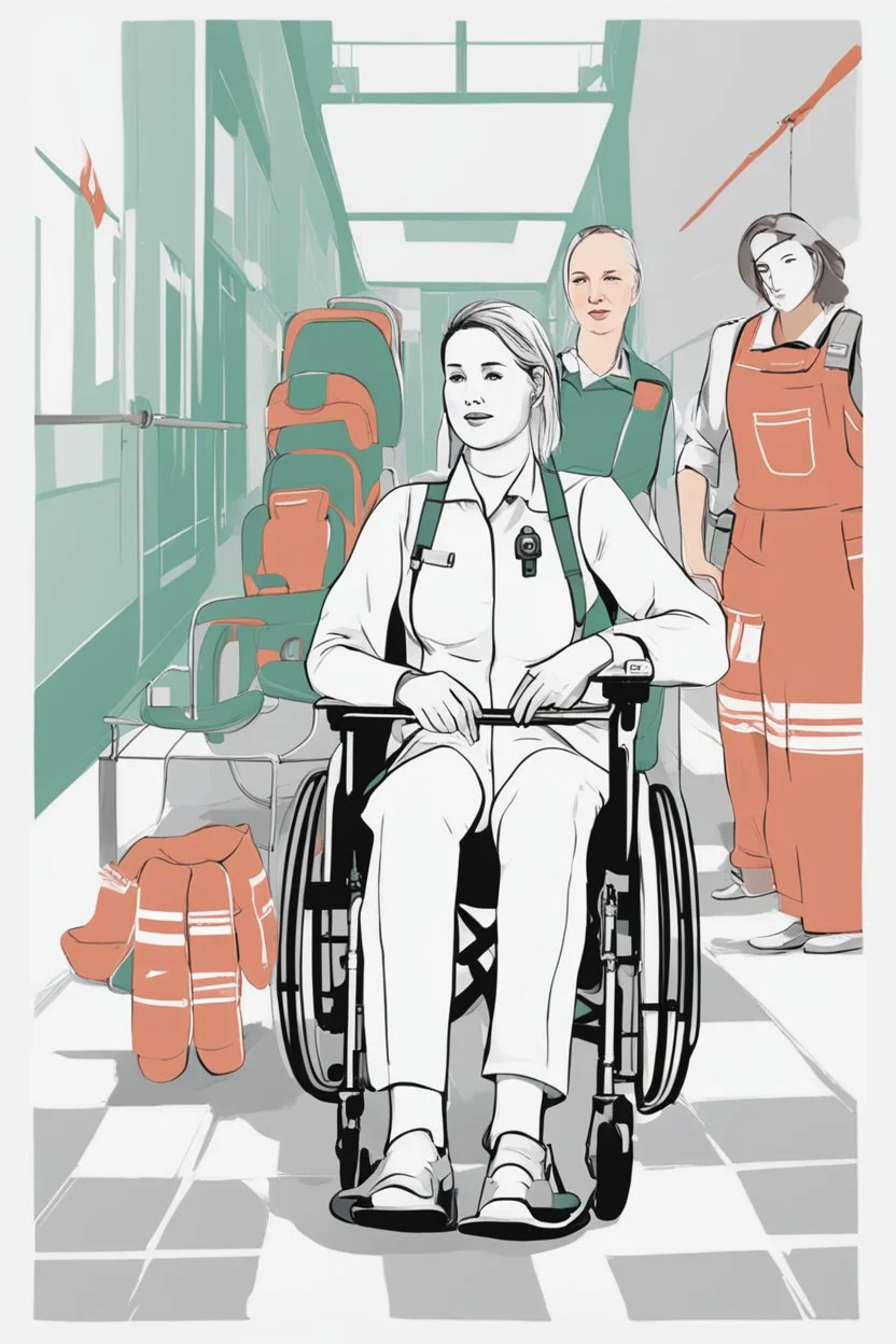 Content Art, **Featured Art:** An artwork illustration separately & distinctively featuring women and disabled individuals confidently navigating various environments, supported by safety & lawful measures. **Appearance:** content art that effectively communicates the importance of First Aid training, safety for women, disabled individuals, and protection against workplace exploitation, these content art ideas aim to captivate and inspire action while promoting universal public, manpower, and co