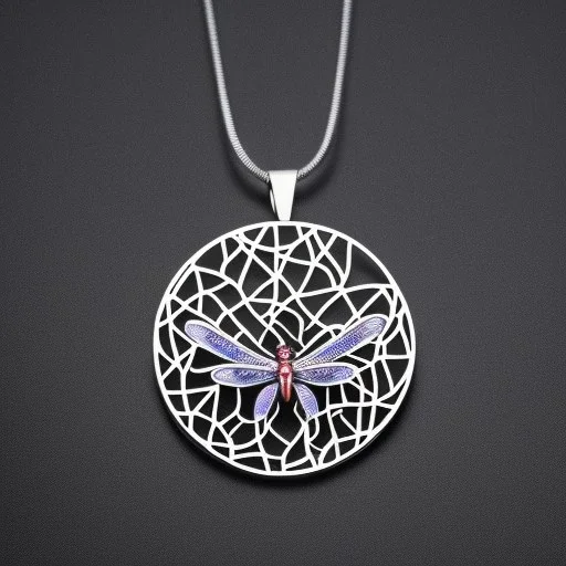 necklace with a simple, elegant design featuring a single, shimmering polyester in dragonfly pendant