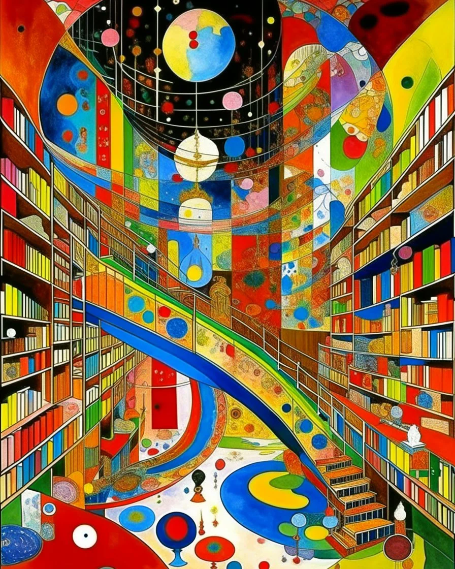 A library filled with magic painted by Wassily Kandinsky