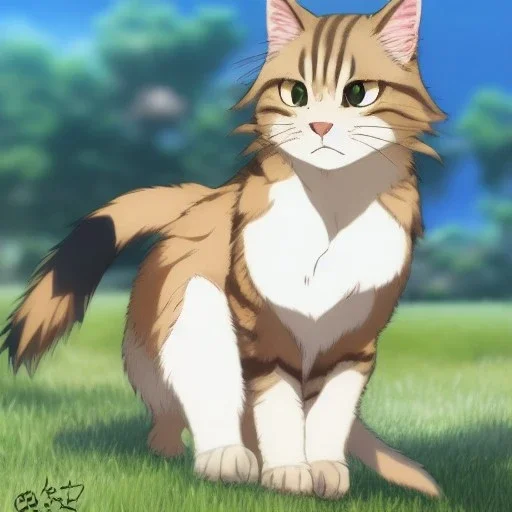 tabby cat animal, anime, ultra-detailed, white background, HD design by makoto shinkai, Granblue Fantasy