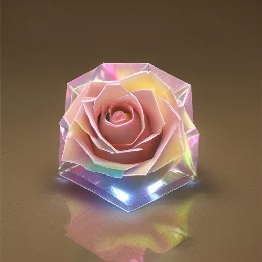 transparent multicolor crystal rose