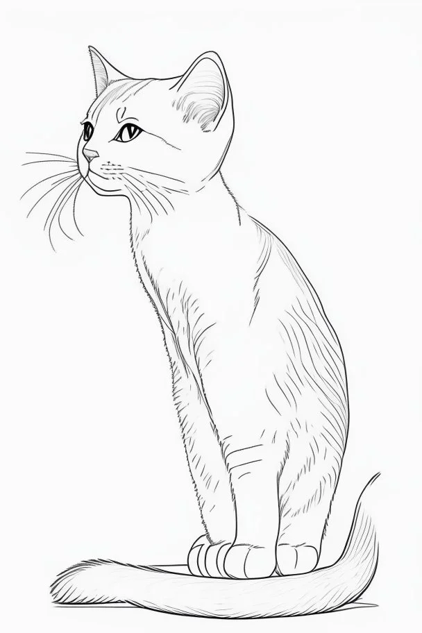 A cat simple drawings for coloring