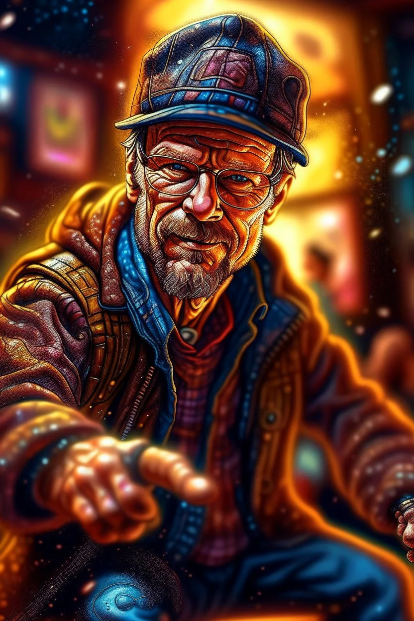 pen outline portrait of rad mad Chad pimp starlord gremlin smashing yoga master , prize winning oil painting,bokeh like f/0.8, tilt-shift lens 8k, high detail, smooth render, down-light, unreal engine