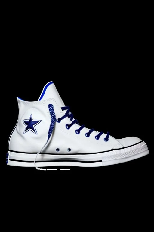 A converse sneaker, covered in Dallas cowboys theme