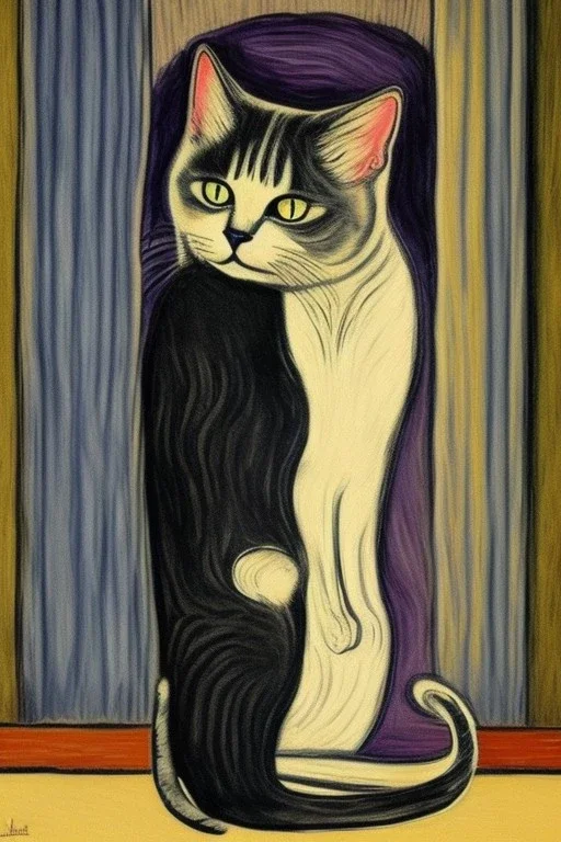 Katze Schrei Edvard Munch. Painting style of Edvard Munch