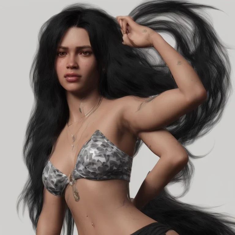 portrait only wonderfull fat brazilian woman, long black hair, high realistic, high detailed, 8k, volumetric lights unreal engine, cinematic lighting, octane render