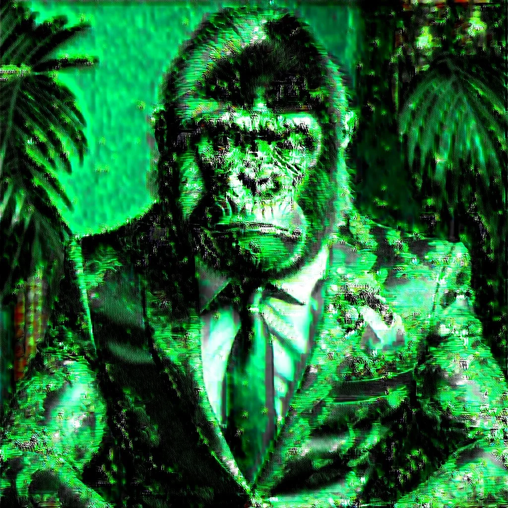 gorilla wearing a very fancy suit