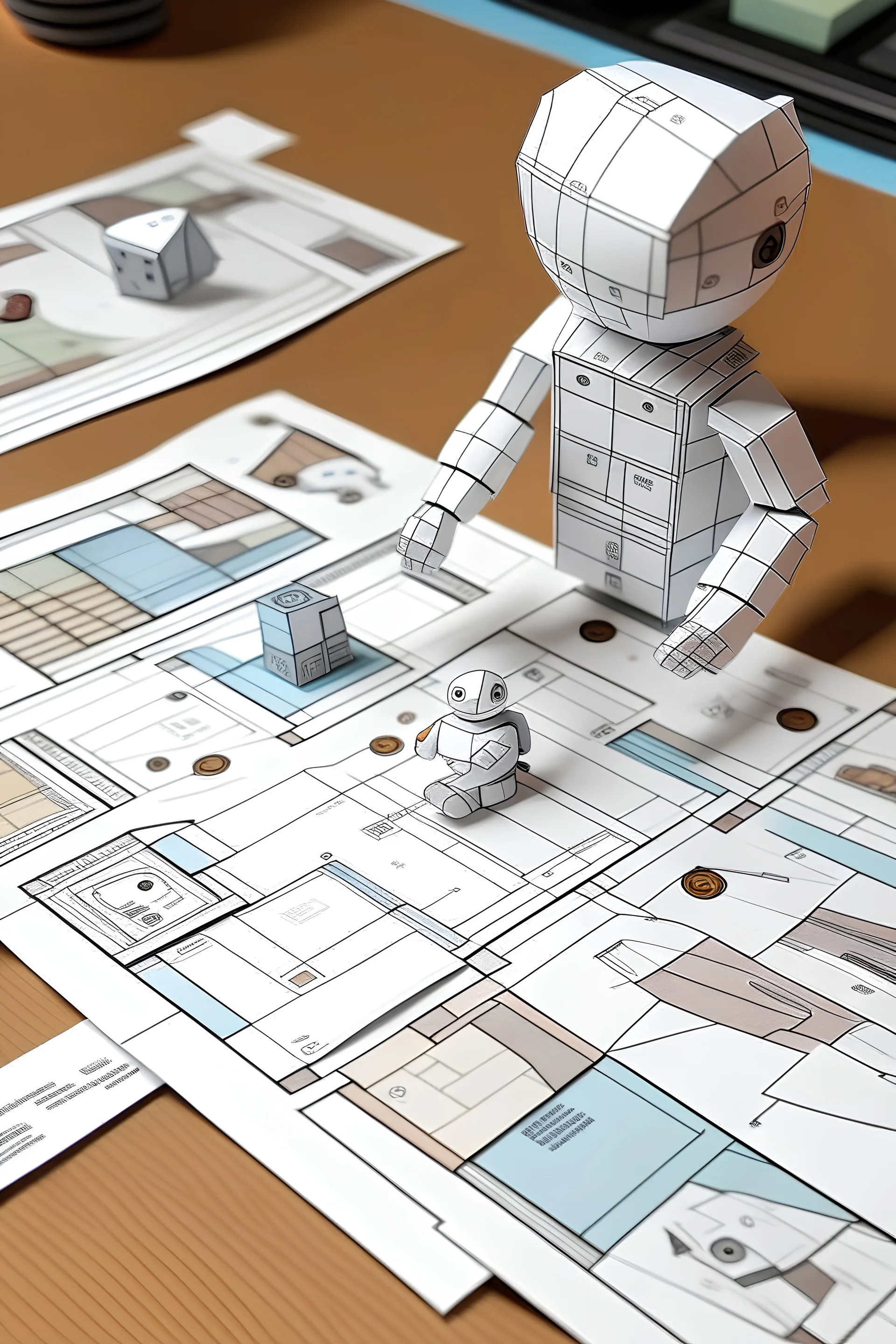 Maak een paper prototype voorbeeld voor poppetjes voor een bordspel