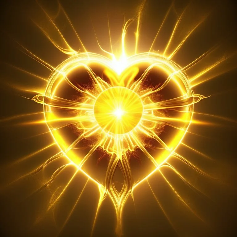 golden electric heart sun