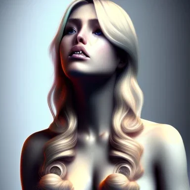 Female, long blond hair, high lights, rusted, diffuse lighting,polished, intricate,highly detailed, illustration