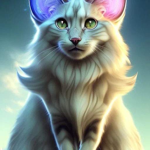 A beautiful portrait of Neferpitou | Hunter x Hunter catgirl cat ears, sinister smile digital art by Eugene de Blaas and Ross Tran, vibrant color scheme, highly detailed, in the style of romanticism, cinematic, artstation best quality, realistic lighting, masterpiece portrait, details light dusting , cowboy shot from above, simple chain hauberk Vector art digital illustration 3D shading