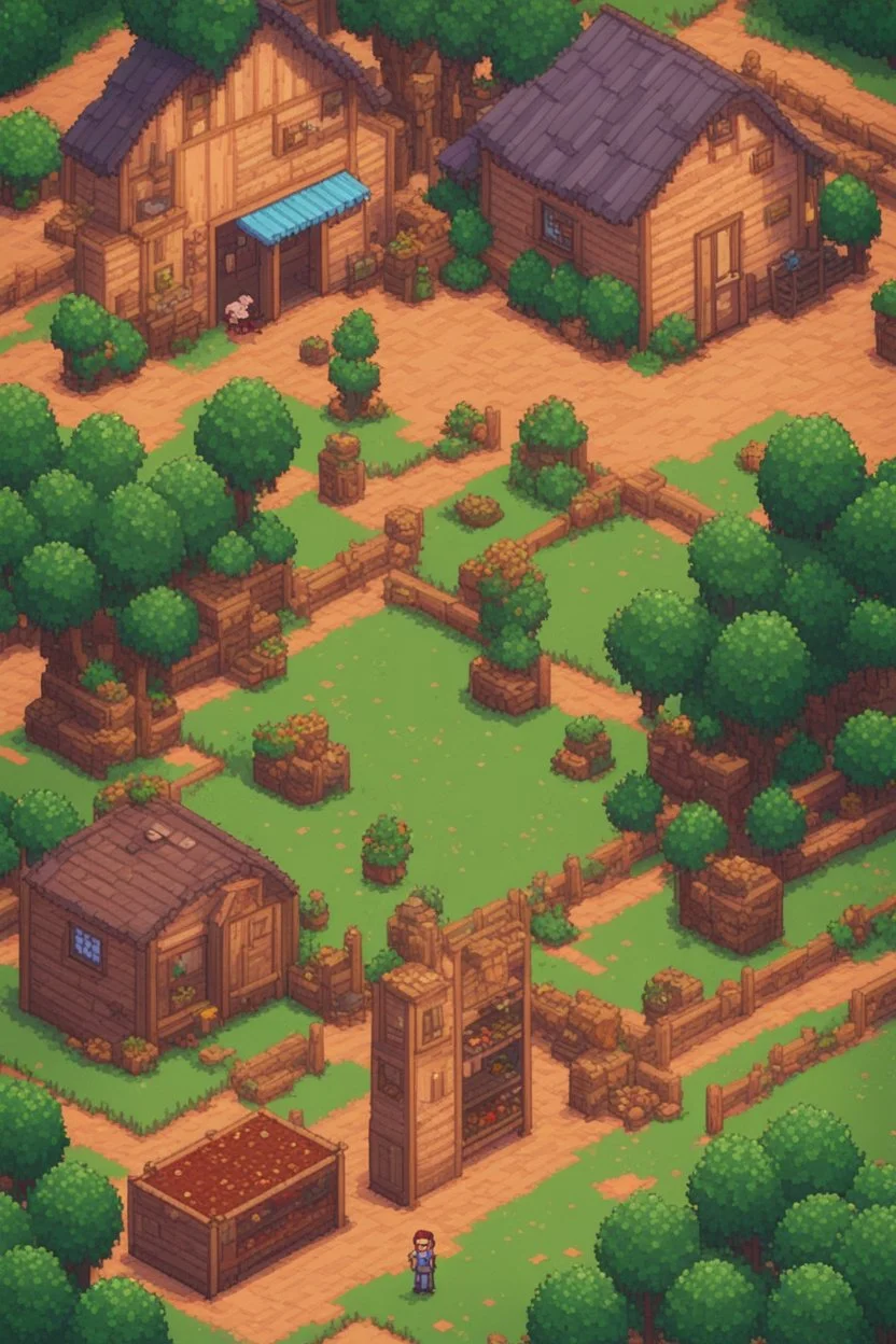 an 8-bit inspired rendering of a Stardew Valley farm where the crop he's growing is human body part