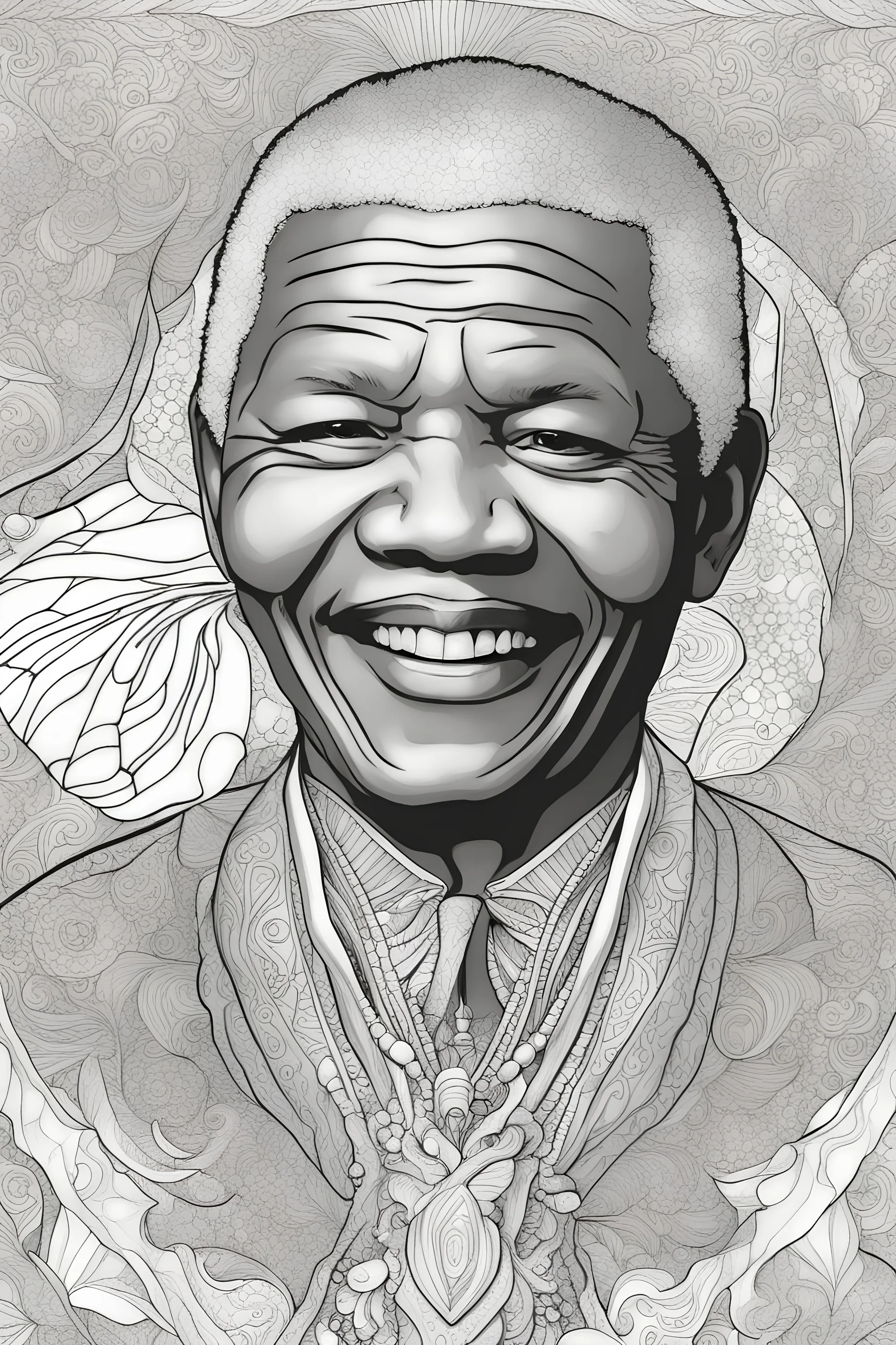 mandela coloring page detailed