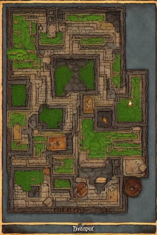 dnd, fantasy, battlemap, map of a tavern, top-down, demonic tavern