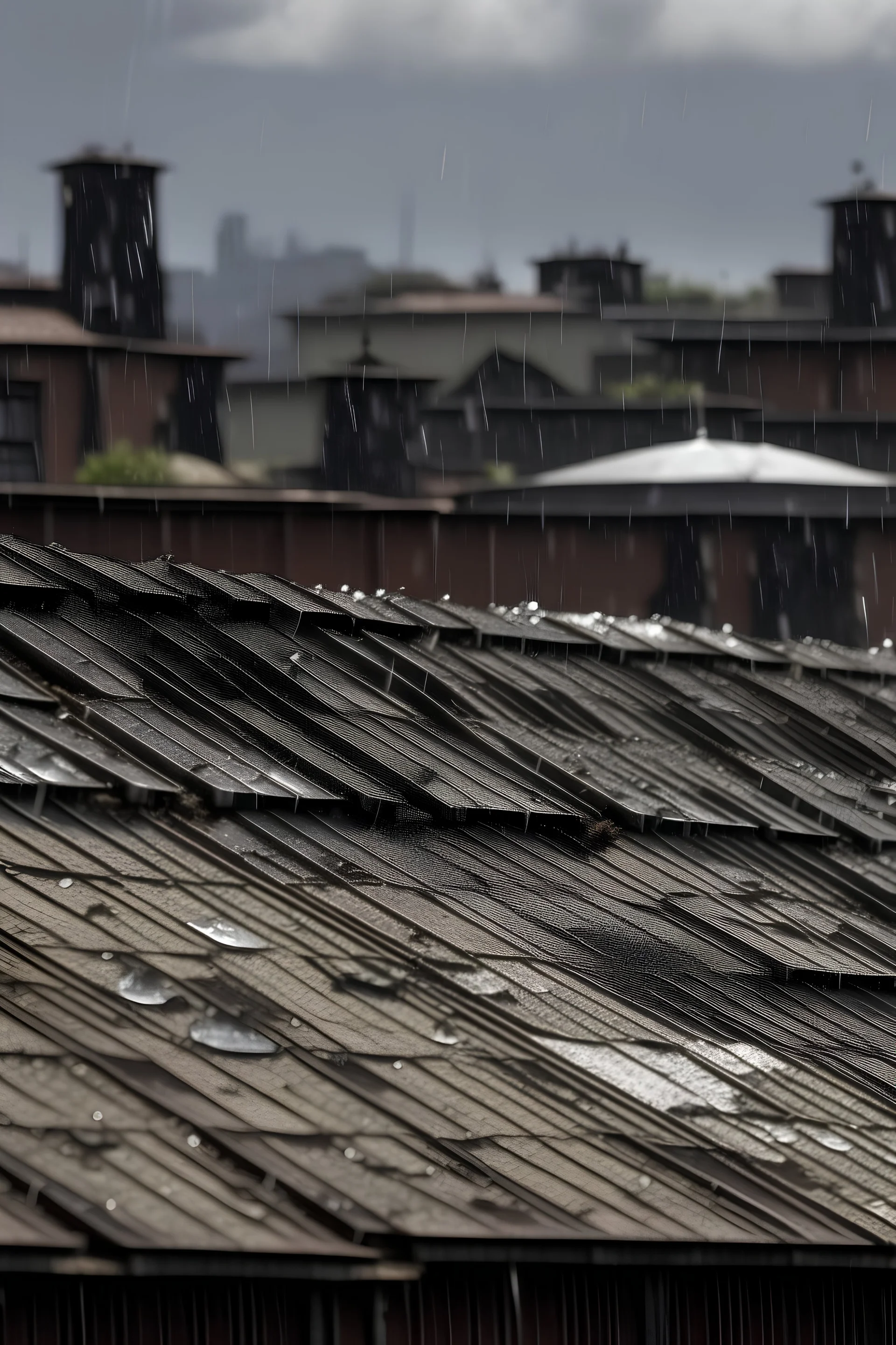rain beating on a rooftop