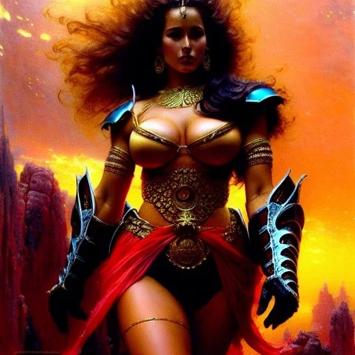 Drawing of beautiful face,'beautiful booty,Busty PoweGirl',intense stare, ancient skintight armor, balanciaga fashion clothe painting by gaston bussiere, greg rutkowski, yoji shinkawa, yoshitaka amano, tsutomu nihei, donato giancola, tim hildebrandt, Oil on canvas, cinematic composition, extreme detail,fit full head inside picture,16k