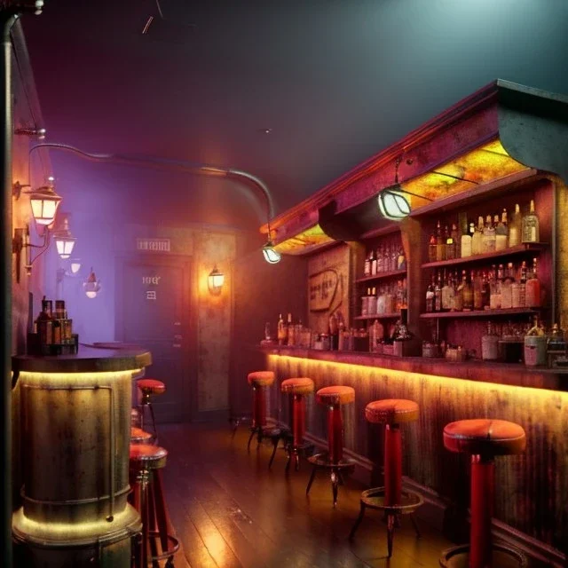 Ultra realistic tarantino bar, party, people background. Danger sweet woman, waist up view. Steampunk style, epic, yellow smoke fog, hottest, highly detailed, concept art, unreal engine 5, god rays, ray tracing, RTX, lumen lighting, ultra detail, volumetric lighting, 3d, finely drawn, high definition, high resolution.