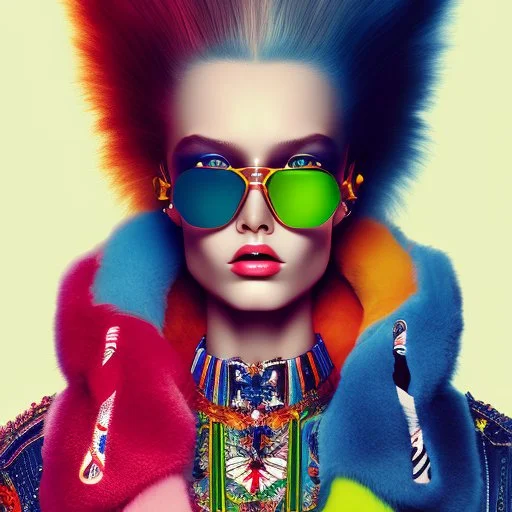 A vogue-like poster. Colourful, fashion.