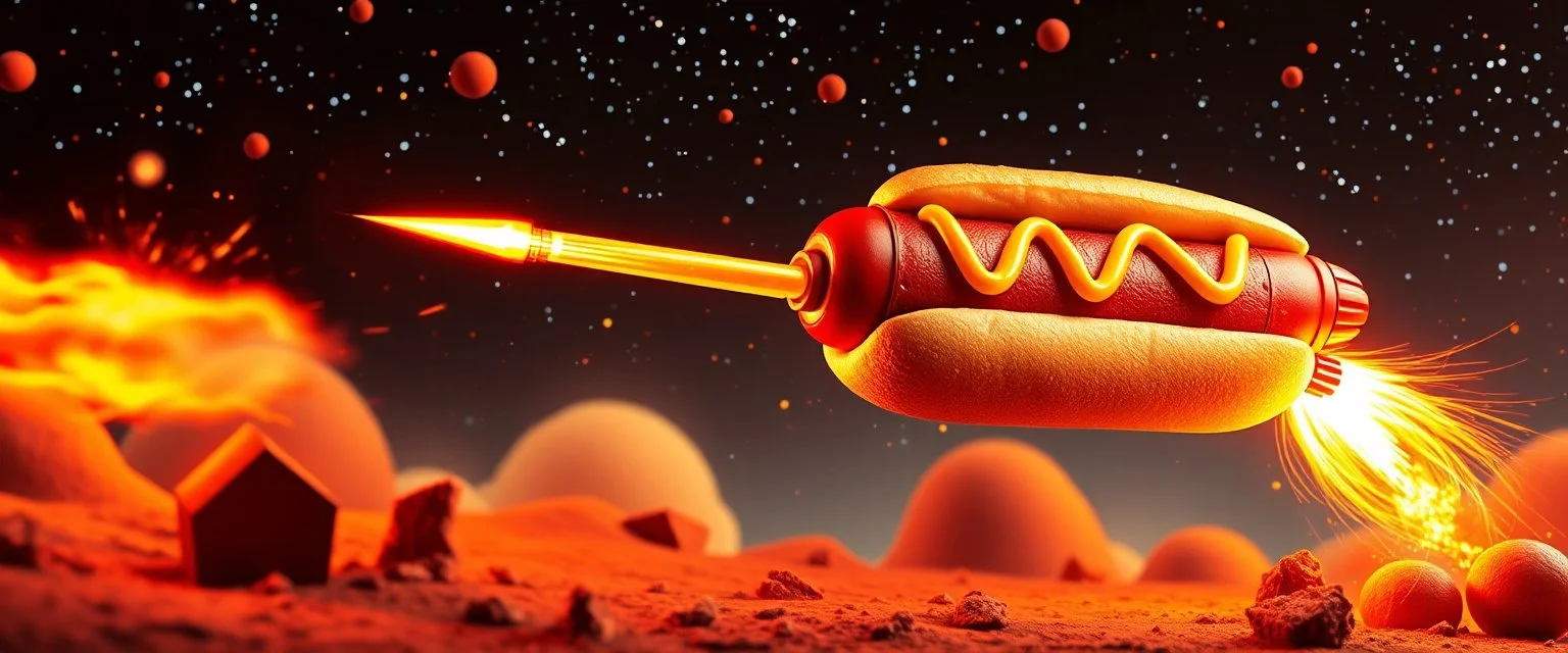 bazooka shooting a rocket hot dog