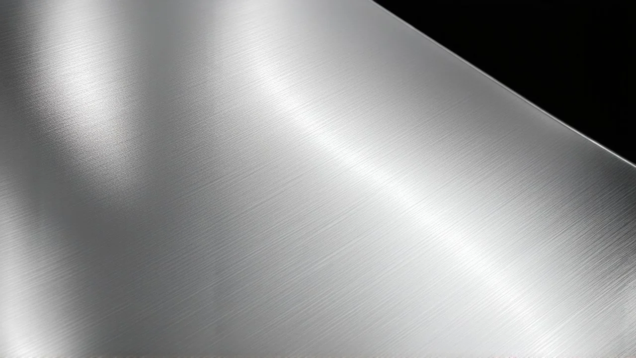 fine-brushed stainless Steel Texture, with a light source reflecting at an angle